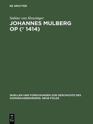cover image of Johannes Mulberg OP († 1414)